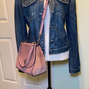 Coach Pink Leather/Suede Shoulder Crossbody  Purse